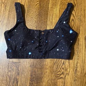 CycleBar M Wear It To Heart Galaxy Sports Bra Like-New